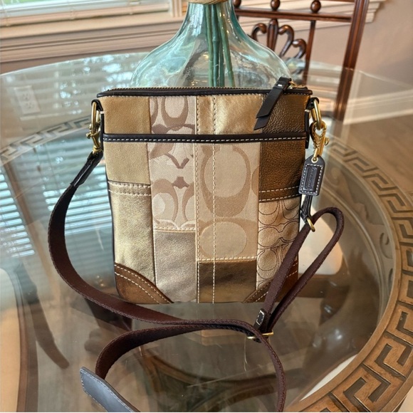 Coach Patchwork Crossbody Bag in Brown and Tan - Picture 1 of 7
